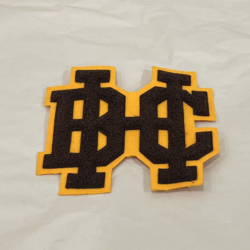 Boston College BC High School Eagles Varsity Jacket Stitched Letters Maroon Gold